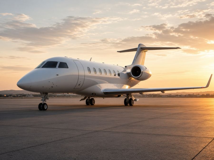 A private aircraft on the tarmac